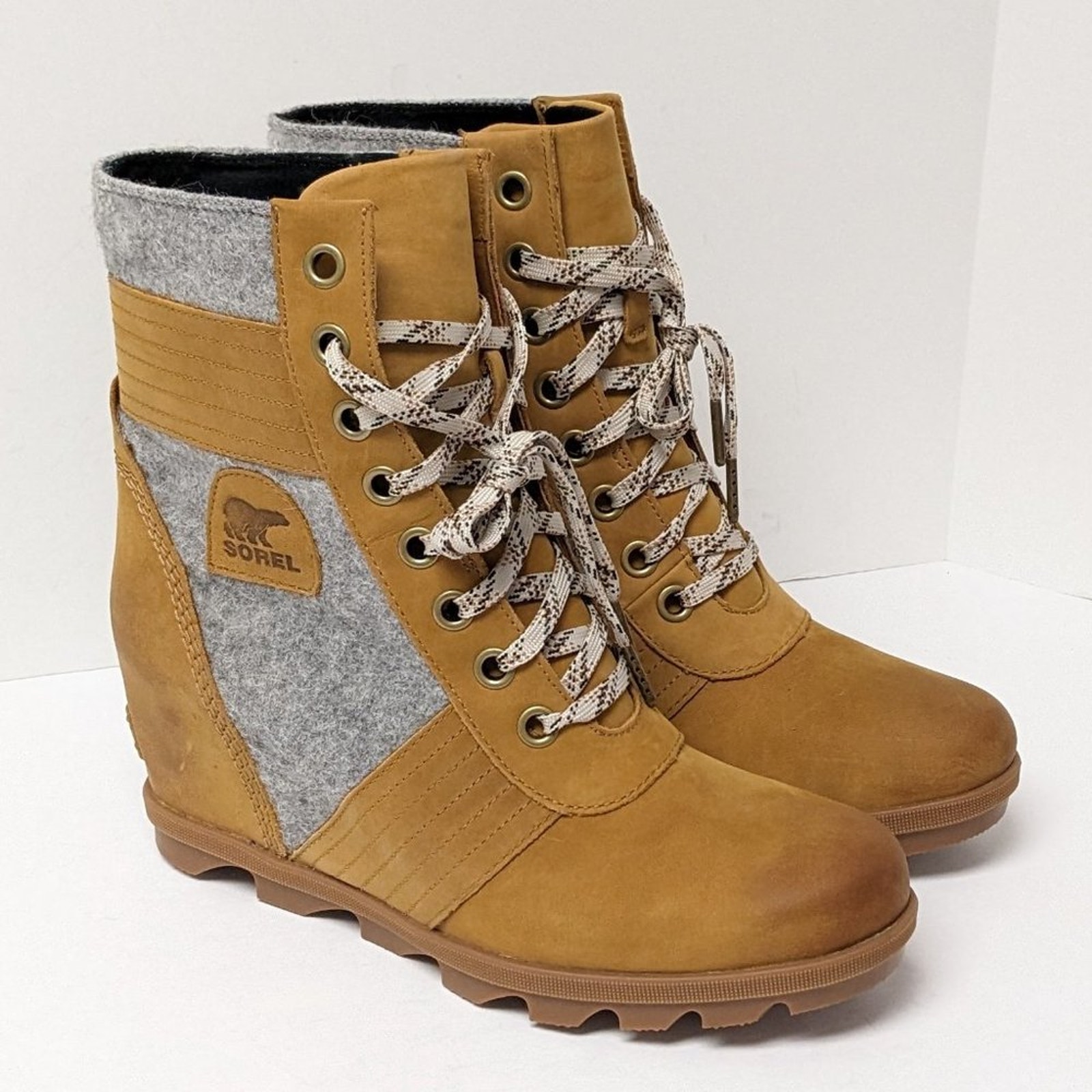 Sorel Lexie Wedge Booties, Camel Brown, Women's 11 M
